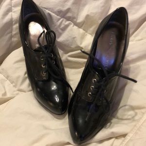 Paris Hilton lace up stilettos